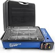 Butangas Camping Gasgrill Evergrill – 2300 Watt – Inkl. Transportkoffer – Piezo-Zündung & Sicherheitsventil – Stufenlose Regelung – Mobiler Tischgrill für Angeln, Camping & Strand
