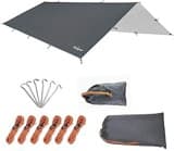 Unigear Tarp 3x3 3x4 3x5 4x4 wasserdicht, Zeltplane für Hängematte mit Ösen + 6/8 Erdnägel + 6/8 Seilen, Regenschutz Sonnenschutz kompakt für Ourdoor Camping Wandern Hängematte