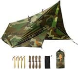 FREE SOLDIER Tarp Wasserdicht 3m x 3,2m Ultraleicht Zeltplanen UV Schutz Camping Sonnensegel Zelt Freien Multifunktionales Große für Camping, Wandern, Outdoor-Aktivitäten Extra breit