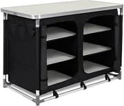 UISEBRT Campingküche Faltbar Campingschrank mit Aluminiumgestell Reiseküche Outdoor Camping Küche Küchenbox Ink. Tragetasche