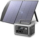 ALLPOWERS Solargenerator R600, 299WH LiFePO4 Batterie, 2x 600W (1200W Spitze) AC Ausgang Tragbare Powerstation mit 100W Solarpanel, Mobile Stromversorgung für Garten Reise Camping Wohnmobil Notfall