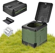 OTraki Campingtoilette Faltbar Mobile Trenntoilette mit 12 Toilettenbeuteln Stabil Camping WC Kompakt Toilette Die Mobile Toilette für Outdoor Camping, Festival, Stau, Zelten