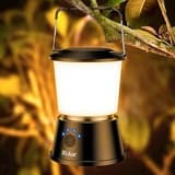 Blukar LED Campinglampe Tragbar, 2000L Superhell Camping Laterne Aufladbar Zeltlampe mit Haken, Stufenlos Dimmbar & 5 Leuchtmodi, 8+ Std. Dauer, Notfallleuchte für Camp, Stromausfall-Schwarz