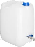 Wasserkanister mit Metall Hahn, 20 Liter, Trinkwasser Kanister & Zapfhahn Verzinkt, Wassertank BPA-frei, Wasserbehälter Made in EU – Ideal für Camping, Camper & LKW
