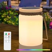 Solar Tischlampe Lampe Outdoor Kabellos Solarlampen für außen LED 2-in-1 Aufladung LED tischleuchte Akku 8 Farben Dimmbar IP44 Wasserfest für Terrasse Camping Garten Balkon