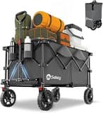 Sekey XXL Plus Bollerwagen Faltbar 200L 200KG Tragkraft, Faltbarer Bollerwagen Geländetauglich mit Bremsen, Handwagen Patentiert Klappbar aus Vier Richtungen, XXL-PlusG 4010, Anthrazit