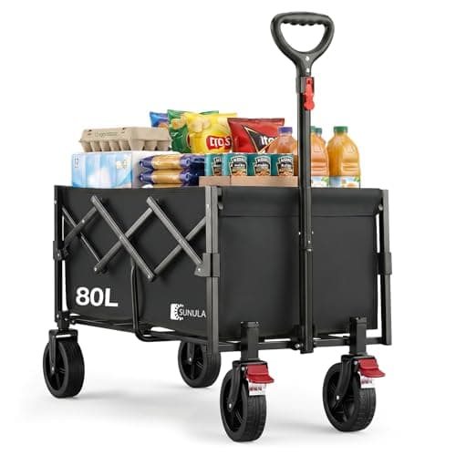 SUNULA Bollerwagen Faltbar Klein 80L 100KG