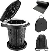 imodomio Campingtoilette Faltbar Camping Toiletten(WC) mit Deckel Mobile Toilette mit 10 Müllsäcke, ideal für Outdoor-Camping, Auto