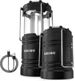 Campinglampe Aufladbar, Hybrid Licht Solar & AA Batteriebetriebene LED Camping Lampe, Integrierter Aufhängehaken & Magnetfuß, für Outdoor, Survival & Stromausfälle(2 Stück)