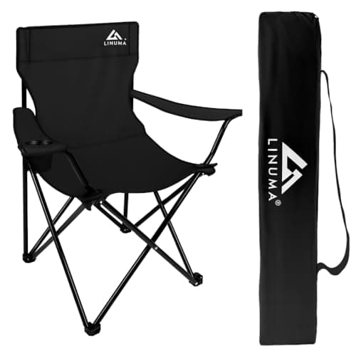 LINUMA® Faltstuhl SCHWARZ Campingstuhl Anglers