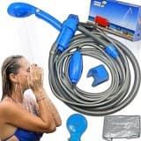 Retoo Campingdusche Tragbare mit Pumpe 35-60W Outdoordusche mit Duschkopf und Wassertank 7 m Schlauch Stromversorgung 12-V-Autostecker Dusche für Camping Wandern Garten Strand Reisen Haustier