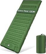 Isomatte Camping, 12CM Verdicktes Luftmatratze mit Fußpresse Pumpe,Luftverlust verhindern Aufblasbare Matratze Ultraleicht Wasserdicht Outdoor (Tannengrün)