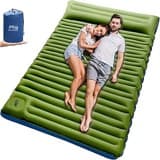 Myxslop Isomatte Camping, 12CM Doppel Camping Matratze, Ultraleicht Luftmatratze Schlafmatte für 2 Personen Kleines Packmaß mit Fußpumpe & Kissen für Reise, Outdoor, Wandern, Zelt, Strand