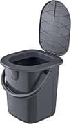 BranQ - Home essential, zu 100 % aus recyceltem Material hergestellt, Ökologisch, Mobile Campingtoilette 22 Ltr mit max. Tragkraft bis 120kg, ECO Grau