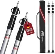 2x Premium Teleskop-Zeltstangen aus Alu + Tasche | Stufenlos 95-230 cm verstellbar | Für Tarps, Planen & Sonnensegel | Ultraleicht (450g/Stange) & Twist-Lock-System