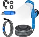 PORFOYO Campingdusche Mit Pumpe, Tragbare Campingdusche Mit Pumpe 12V, Campingdusche Mit Akku, Camping Dusche 12v Autodusche, Dusche Für Camping, Für Camping Wandern Garten Strand Reisen Haustier