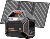 MARBERO Tragbare Powerstation 99 Wh mit 30 WFalt-Solarpanel, 150W Solargenerator Akku mit AC/Auto Zigarettenanzuinder/USB Ausgabe, LED-Leuchte,Stromgenerator fuir Camping, Notstrom & Off-Grid