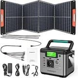 Tragbares Powerstation S500 mit 100W Solarpanel, 518Wh Solargenerator, 500W(Spitze 1000W) AC Ausgang, 65W USB-C Anschluss für Party Reise Camping Wohnmobil Notfall