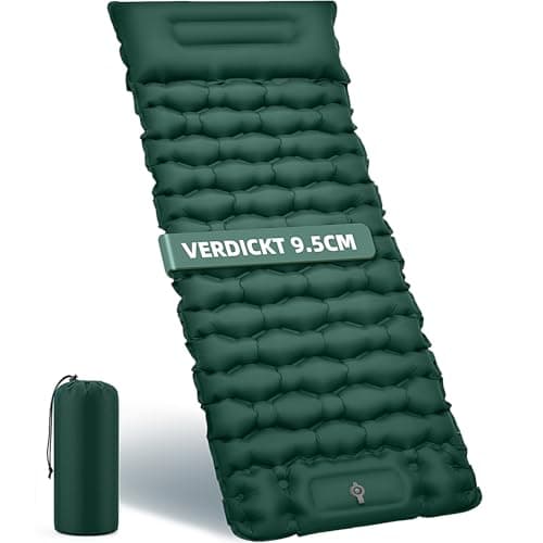 FORRINX Isomatte Camping Luftmatratze 9,5cm verdickt, 200x69 cm Ultraleicht Luftzellenmatte Aufblasbare Matratze Outdoor Wasserdicht Campingmatte Schlafmatte für Strand, Zelt, Wandern