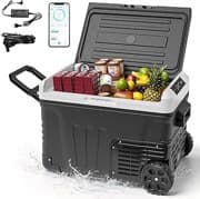 EUHOMY 35L Auto-Kühlschrank, Kompressor Kühlbox -20℃~20℃,12V Kühlschrank 12V DC/220V AC, mit APP-Steuerung, Tragbarer Gefrierschrank mit Rädern für Camping, Reisen, Angeln, Outdoor