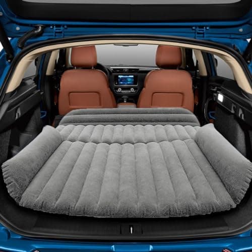 HAOYAO Auto Matratze, Auto Luftmatratze with Luftpumpe Dickere SUV Luftmatratze Aufblasbares Bett für Outdoor Camping Traveling Grau