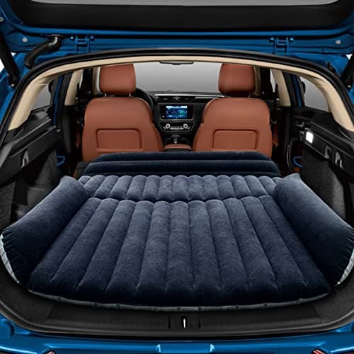 HAOYAO Auto Matratze, Auto Luftmatratze with Luftpumpe Dickere SUV Luftmatratze Aufblasbares Bett für Outdoor Camping Traveling Marineblau
