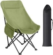 HAUSPROFI Campingstuhl Faltbar Ultraleicht 120kg, Klappstuhl Camping mit Seitentaschen & Hoher Rückenlehne, Angelstuhl Klappbar