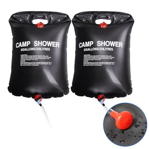 TRIXES 2er Pack 20L Campingdusche – Solar Erhitzt Outdoor Waschbeutel