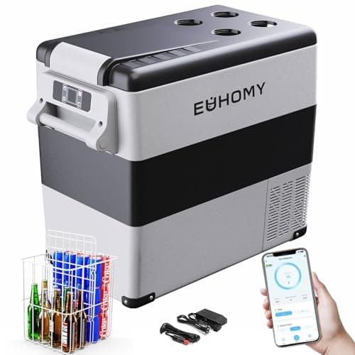 EUHOMY Kompressor Kühlbox 49.4L, Kühlbox Auto Kompressor mit 12/24V DC & 240V AC, tragbarer Kühlschrank Gefrierschrank Kühlschrank Kühler für Auto, RV, Camping, Reisen, Angeln, Outdoor oder Home Use