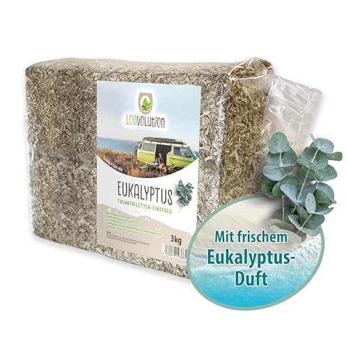 Loovolution® Toiletteneinstreu 3 kg mit Eukalyptus | Hanfeinstreu für Trenntoiletten, Trockentoiletten, Campingtoiletten | Kompostierbar | staubfrei