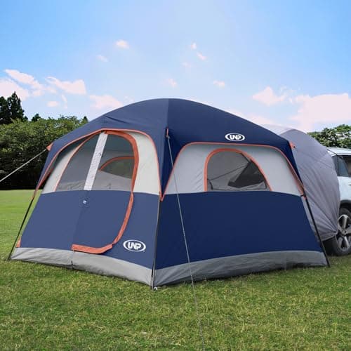 UNP Heckzelt Auto, SUV Zelt für Camping 6 Personen - 2 in 1 Autozelt Einfacher Aufbau mit Regenschutz, Familienzelt 3 m x 2,7 m x 2 m (H) (Marineblau)