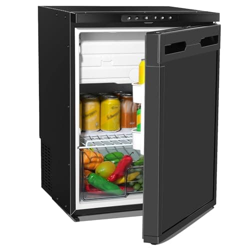 GEARPASS 65L Kompressor Kühlbox, Wohnmobil Kühlschrank mit APP-Steuerung & LED-Display, 12V/24V DC & EU-Stecker AC, Kompressor Kühlschrank für Camper, Wohnmobil, Boot, LKW, Auto, Reisen