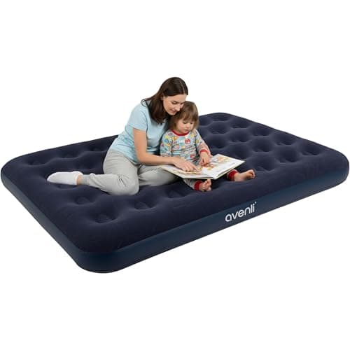 AVENLI Luftmatratze Double-Size 191x137x22 cm, aufblasbare Campingmatratze für 2 Personen, Coil-Beam, blau, bis 200 kg, für Camping und Zuhause