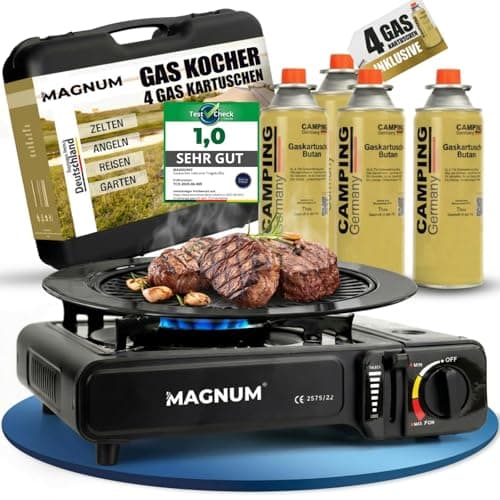 Magnum® Gaskocher [inkl. 4x Gaskartuschen +